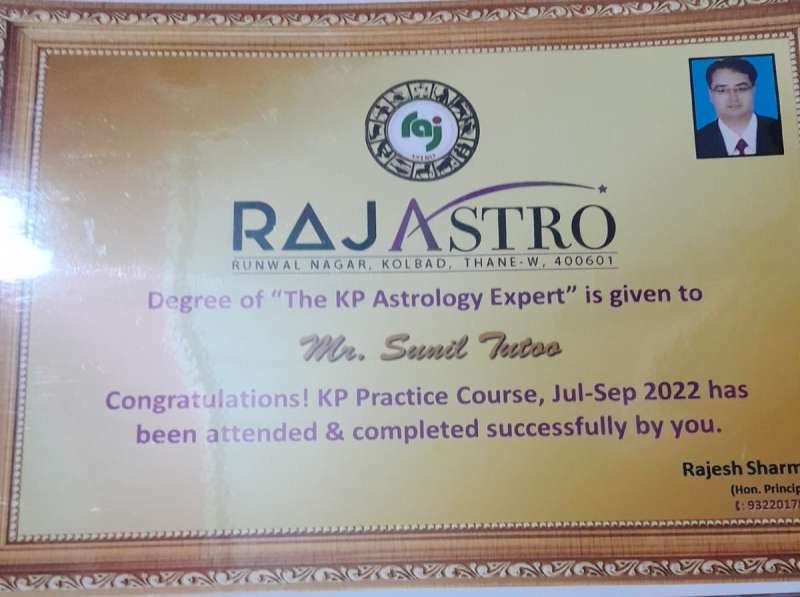 Certificate Of  KO Astrology